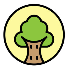 Tree of Life Vector Filled Icon Design