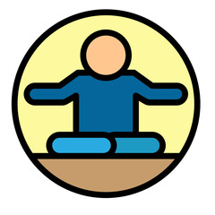 Meditation Pose Vector Filled Icon Design