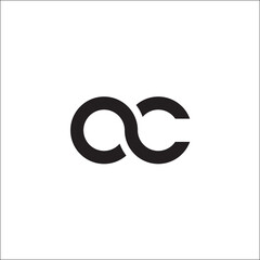 initial letter oc linked round lowercase monogram logo vector