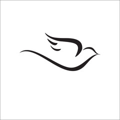 A flying swallow lines logo vector