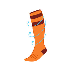 circulation compression socks cartoon vector illustration