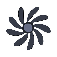 blades cooling fan cartoon vector illustration