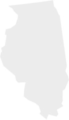 Illinois Map Gray Flat Vector Illustration of Illinois USA