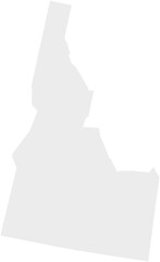 Idaho Map Gray Flat Vector Illustration of Idaho USA