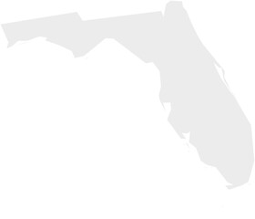 Fototapeta premium Florida Map Gray Flat Vector Illustration of Florida USA