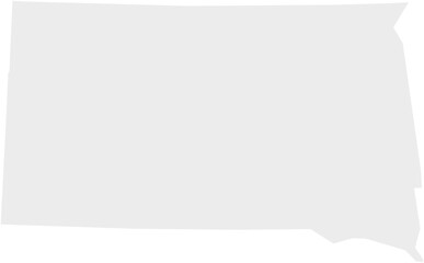 South Dakota Map Gray Flat Vector Illustration of South Dakota USA