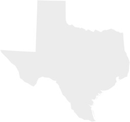 Texas Map Gray Flat Vector Illustration of Texas USA