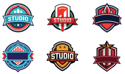 Obraz premium Six Studio Logos Badge Designs Various Styles