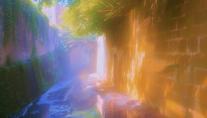 햇살 가득한 협곡의 신비로운 분위기