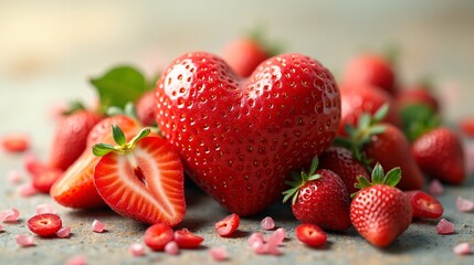 Representation of Love With Strawberries