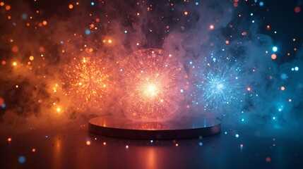 The Dance Glowing Particles of An Abstract Energy Flow
fire and ice,smoke effect,dual nature,abstract 
