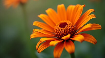 Vibrant Orange Gerbera Daisy in Close-Up