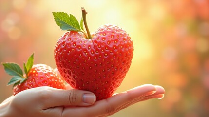 Representation of Love With Strawberries