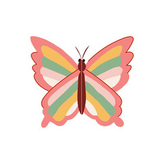colorful groovy butterfly cartoon vector illustration