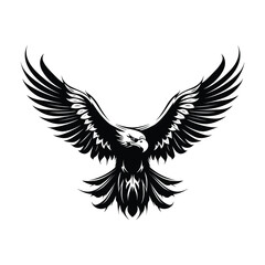 Fototapeta premium Eagle silhouette clipart on a white background