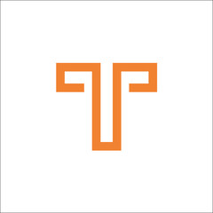 Obraz premium Monogram Letter T line Vector Logo Design