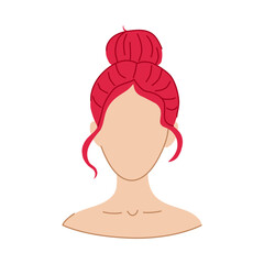 fringe hairstyles for women cartoon vector illustration