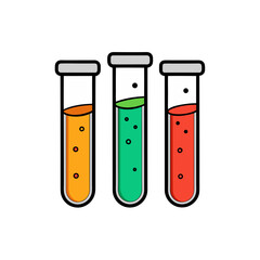 Cartoon Test Tubes Doodle Illustration