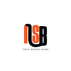 NSB letter logo design with black background