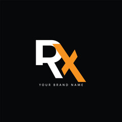 RX Text logo design vector