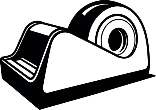 black and white tape dispenser clip art preview