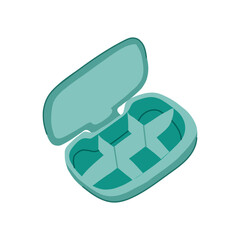 travel pill organizer cartoon vector illustration