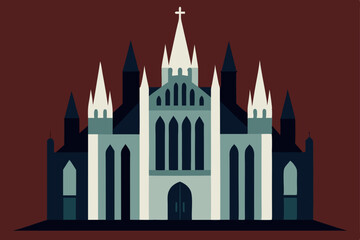 Night view of the Holy Sepulcher Cathedral, a landmark church architecture illustration