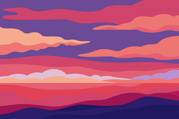sky painted in brushstrokes of coral and amethyst