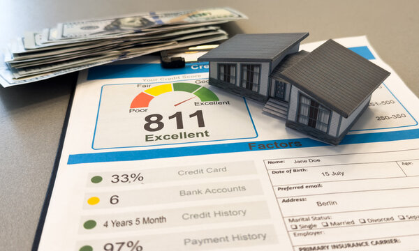  paper house with credit report letters 