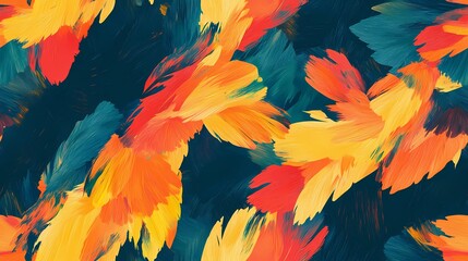 Parrot feather tile with multicolored details, suitable for exotic wallpaper, animal print products, and natural pattern compositions.