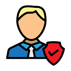 Insurance Agent Vector Filled Icon Design