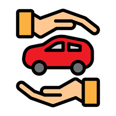 Car Insurance Vector Filled Icon Design