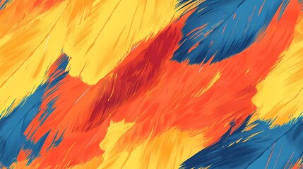 Parrot feather tile with multicolored details, suitable for exotic wallpaper, animal print products, and natural pattern compositions.