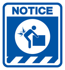 Notice Lifting Hazard Symbol Sign,Vector Illustration, Isolated On White Background Label.EPS10