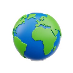 Fototapeta premium Cartoon Earth Globe Illustration