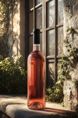 A glass of wine in a Bordeaux vineyard in a rustic and peaceful setting.