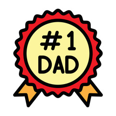 No  Dad Badge Vector Filled Icon Design
