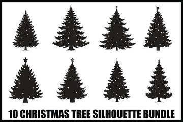 Obraz premium Christmas Tree Silhouette Bundle