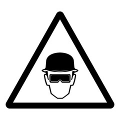 Wear Head Protection Symbol Sign,Vector Illustration, Isolated On White Background Label.EPS10