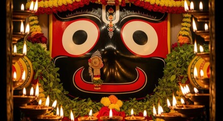 Obraz premium Jagannath deity hinduism hindu god india indian culture religious tradition
