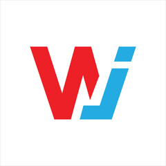 initial WJ letter logo vector