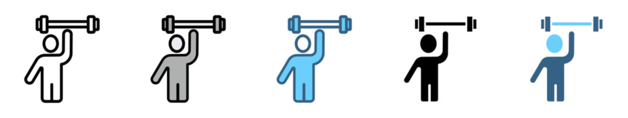 RESILIENCE icon with multiple style of the strength, confidence, motivate, self protecting, effort, change and agility