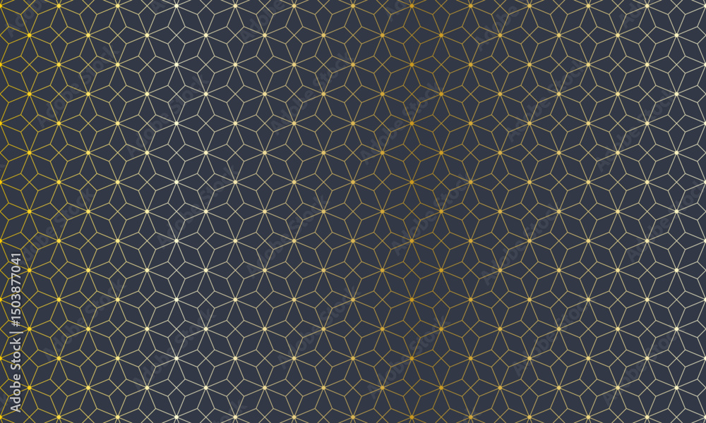 Poster Abstract seamless pattern with a geometric background of polygonal golden lines. Stylish vector texture