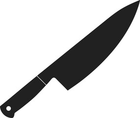 Santoku knife silhouette on white