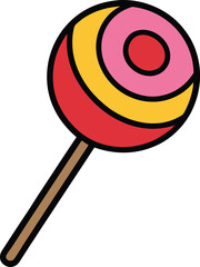 colorful lollipop isolated icon