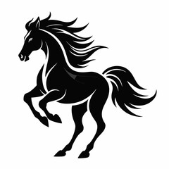 horse silhouette isolated on white