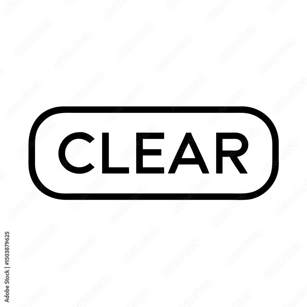Poster clear button, simple design, for website interface