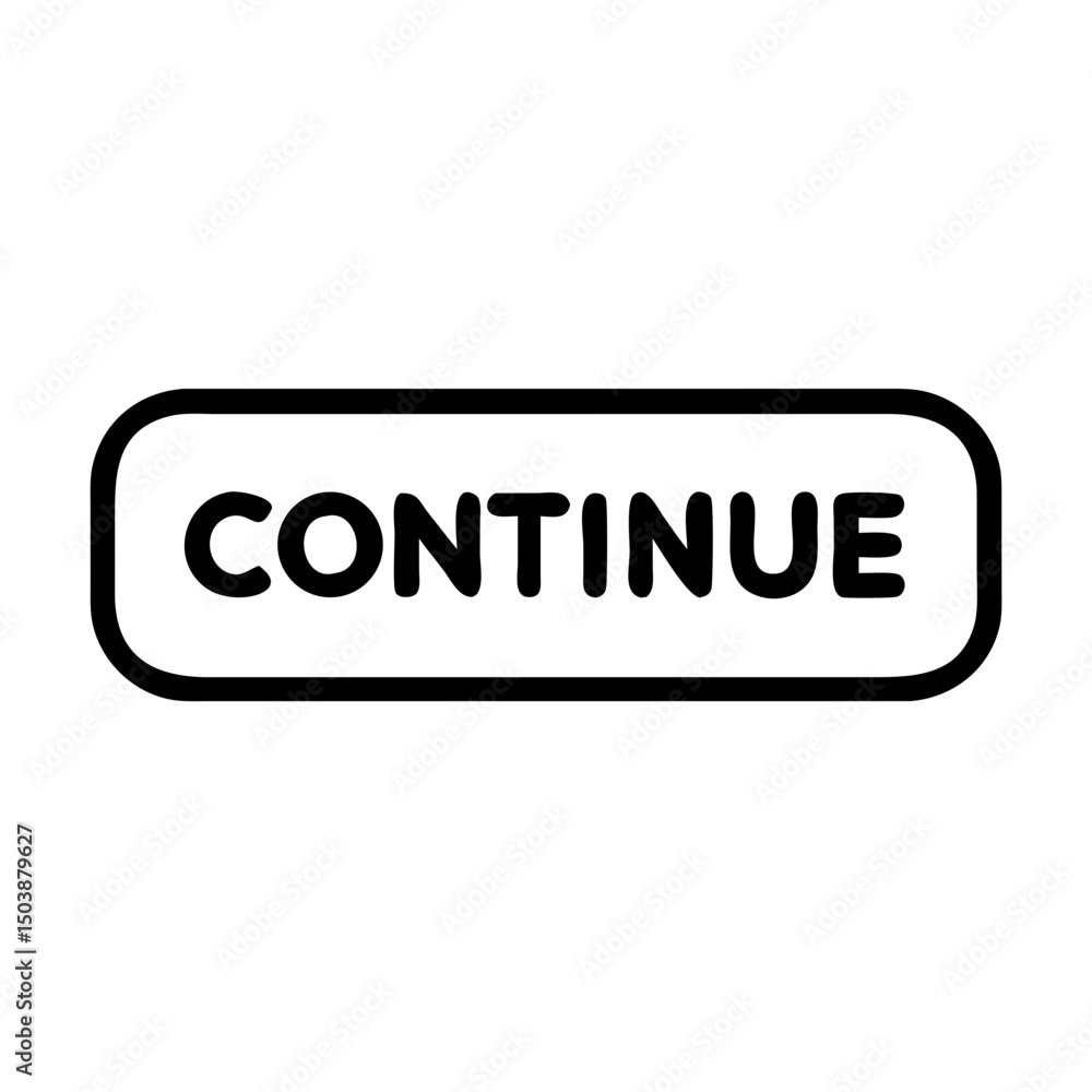 Poster continue button, simple design, for websites and apps