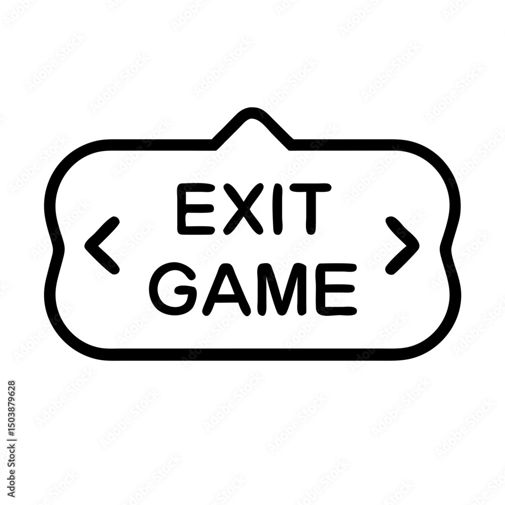 Poster game exit button, simple design, for app interfaces