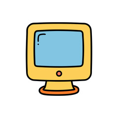 Cartoon Computer Monitor Doodle Icon
